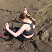 DungeonMasterOne: Miss Abigail Drenched in Mud in Shiny Leggings