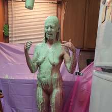 Slimed Models: MJ's First Time: A Naked Green Sliming