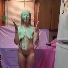Slimed Models: MJ's First Time: A Naked Green Sliming