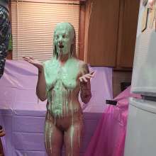 Slimed Models: MJ's First Time: A Naked Green Sliming