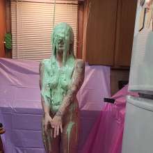 Slimed Models: MJ's First Time: A Naked Green Sliming