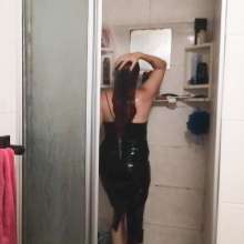 Thefetishgirl: Sexy Leather Dress Shower