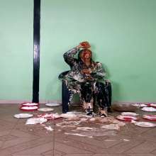 RevSlymsford: Sophia's Epic Leather Trashing With Pies and Gunge