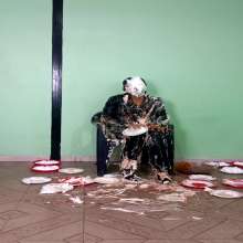 RevSlymsford: Sophia's Epic Leather Trashing With Pies and Gunge