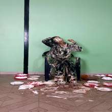 RevSlymsford: Sophia's Epic Leather Trashing With Pies and Gunge