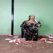 RevSlymsford: Sophia's Epic Leather Trashing With Pies and Gunge