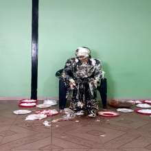 RevSlymsford: Sophia's Epic Leather Trashing With Pies and Gunge