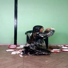 RevSlymsford: Sophia's Epic Leather Trashing With Pies and Gunge