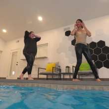 WetlookFashion: Vex Teaches Shannon How To Model in the Pool