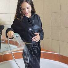 Get Your Snaps: Violet gets wet in black
