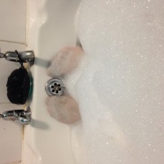 jamcustard22: Wet white trainer socks