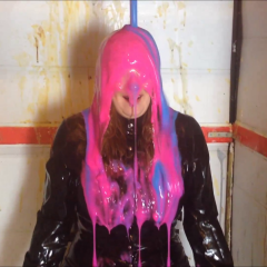 CandyCustard: Maria Gunged in full PVC outfit!
