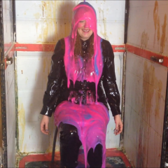 CandyCustard: Maria Gunged in full PVC outfit!