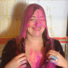 CandyCustard: Maria Gunged in full PVC outfit!