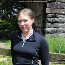 DungeonMasterOne: Purity goes swimming in a tight black ladies running outfit