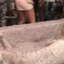 : Clothed to Topless Clay Wrestling
