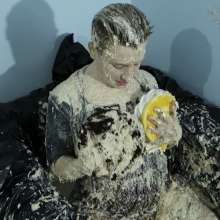 Stella: Stella continues trashing a dress with oatmeal and cake.