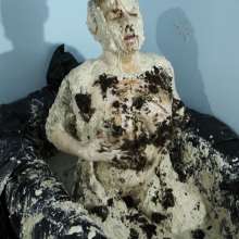Stella: Stella continues trashing a dress with oatmeal and cake.