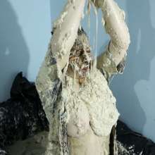 Stella: Stella continues trashing a dress with oatmeal and cake.