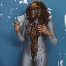 SlapstickStuff: Brin's Final Scene Ever!  Pies and Falling and Catsuits.