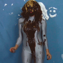 SlapstickStuff: Brin's Final Scene Ever!  Pies and Falling and Catsuits.