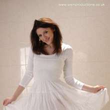 WSMProductions: Elegant Chiara dressed all in white has chocolate play--Wsm