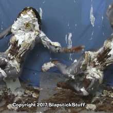SlapstickStuff: Brin's Final Scene Ever!  Pies and Falling and Catsuits.