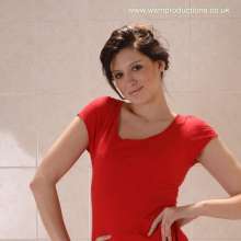 WSMProductions: Elegant long legged Chiara gets wet in a micro red dress--Wsm