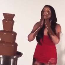 BournemouthWammer: Charlotte Crosby chocolate fountain
