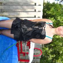 DunkTankFan: Amanda Dunked in a with black Skirt and Top  with Pantyhose
