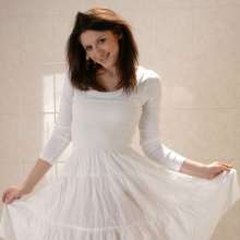 WSMProductions: Chiara dressed all in white for chocolate play--wsm
