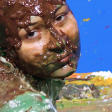 PieZone: Cheerleader Tracy Gets A Huge Gunge Facial at The Slop Drop!