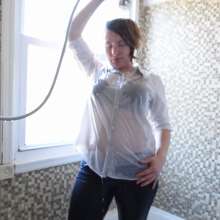 Stella: Stella get's blouse soaking wet in the shower.