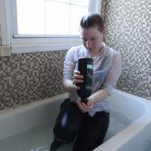 Stella: Stella get's blouse soaking wet in the shower.