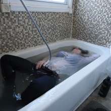 Stella: Stella get's blouse soaking wet in the shower.