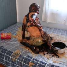 Stella: Stella coats her entire body with peanut butter and chocolate.