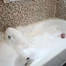 Stella: Stella orgasms and gets stuck in a tub of fluffy white slime.