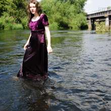DungeonMasterOne: Chastity gets soaked in the river in a long formal dress
