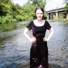 DungeonMasterOne: Chastity gets soaked in the river in a long formal dress