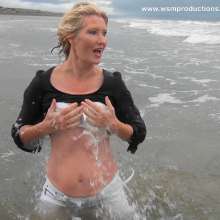 WSMProductions: Mrs. Custard Couple's stormy sea fun in white jeans--wsm