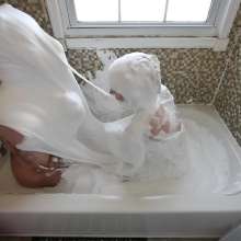 Stella: Stella gives her sub a blowjob and fucks in in fluffy white slime.