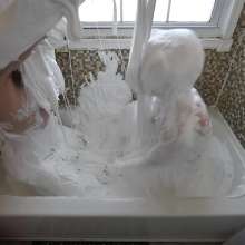 Stella: Stella gives her sub a blowjob and fucks in in fluffy white slime.