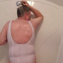 wetnmessyme: A little bride swimsuit see-through wetlook