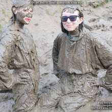 DungeonMasterOne: Honeysuckle and Lucia in the mud in green rainwear!
