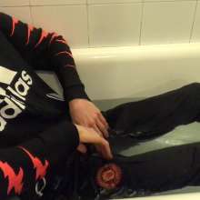 vro: Bath with Adidas Hoodie Joggers Soccer Kit and Nike AF1
