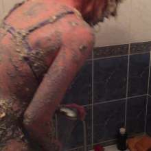 Top Messy Girls: Girl Swimsuit Shower after Slime Feathers.