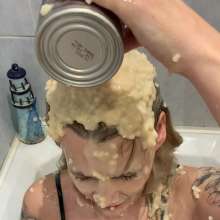 KatrinaMessyMilf: Katrina Food Sploshing with Rice Pudding