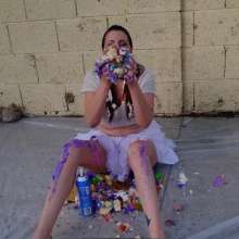 messyhot: Raunchy Roxxy Has a Dinosaur Birthday Cake