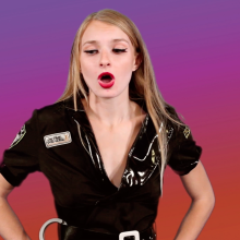 PieZone: Sexy Cop Loraina Gets Full Cream Splattered!