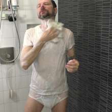 zave66: Showering In White Underwear